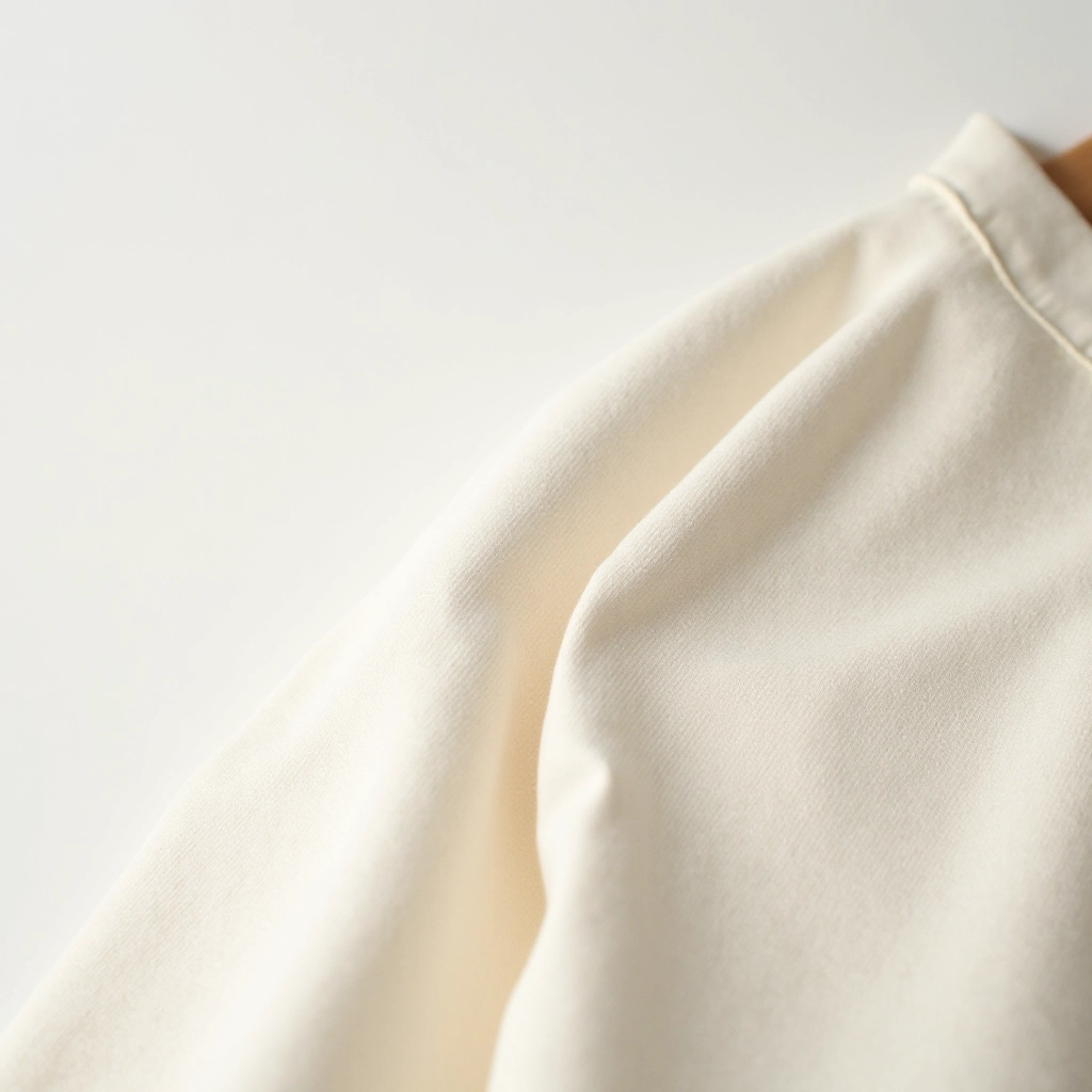 Close-up detail of cream canvas tote showing double-stitched reinforced handles and natural cotton weave texture